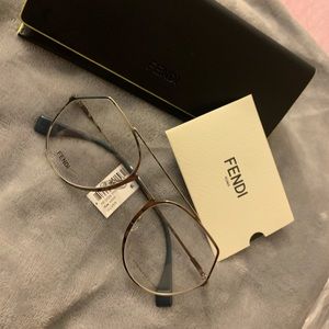 Fendi clear aviator frames 53mm- Silver